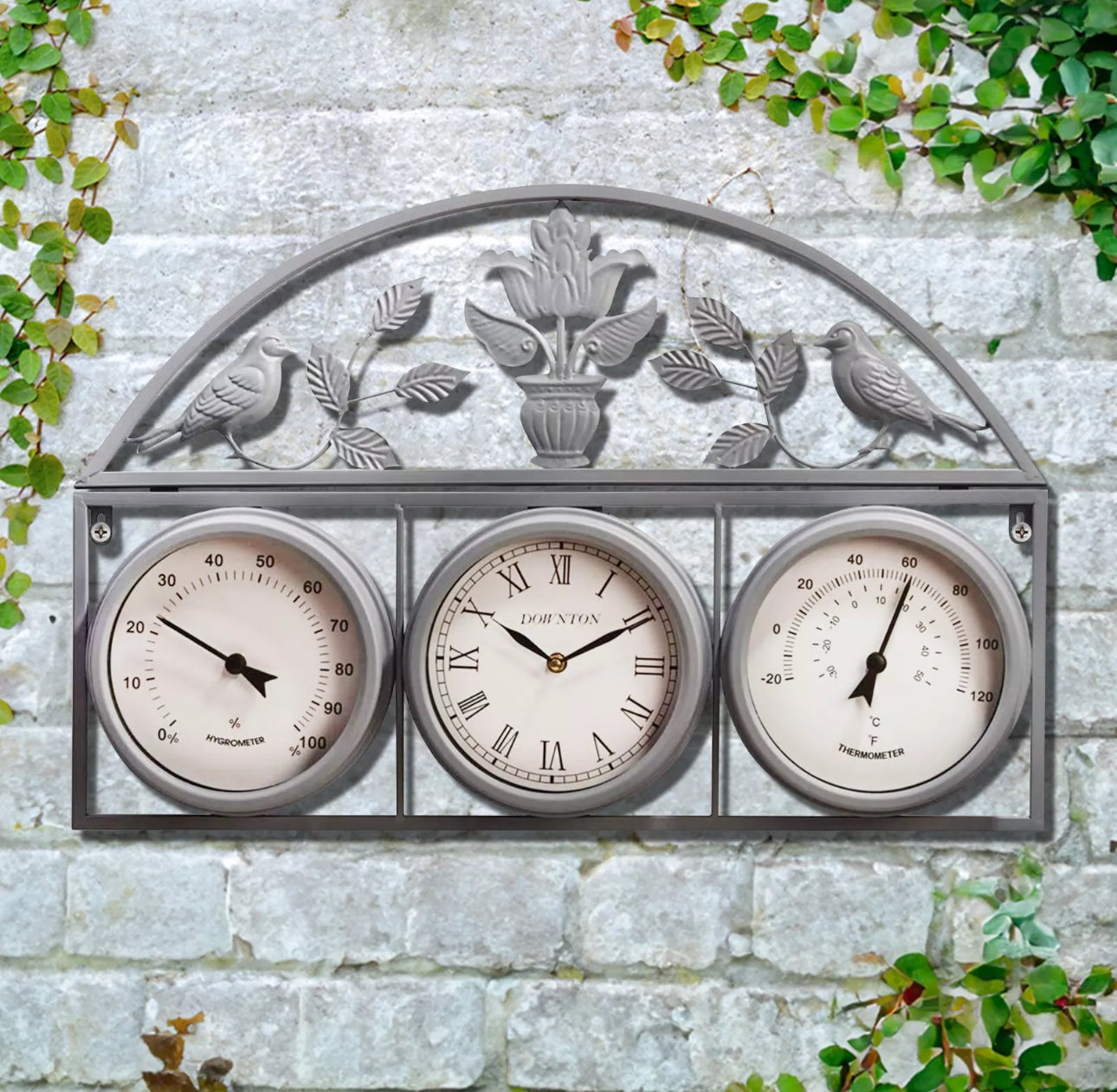 67cm Garden Wall Weather Station Clock