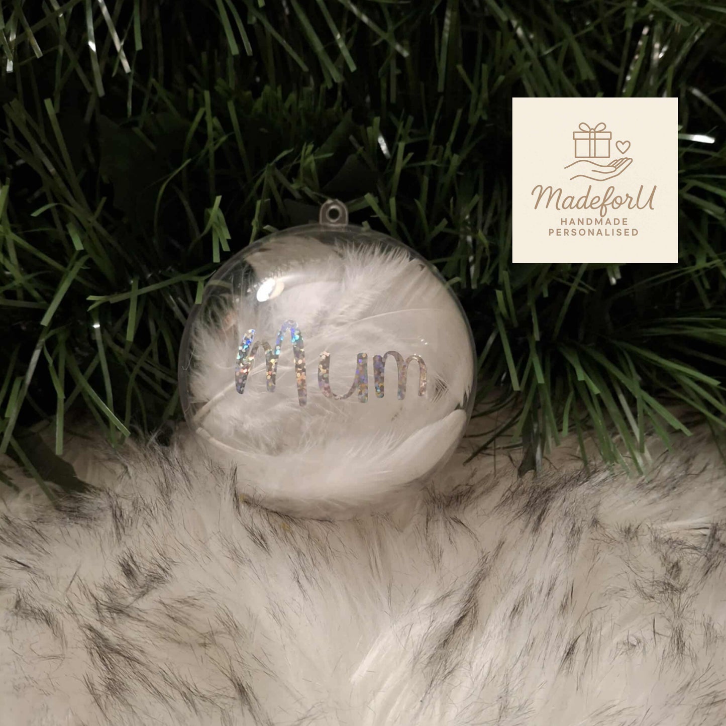 In Loving Memory Feather Baubles