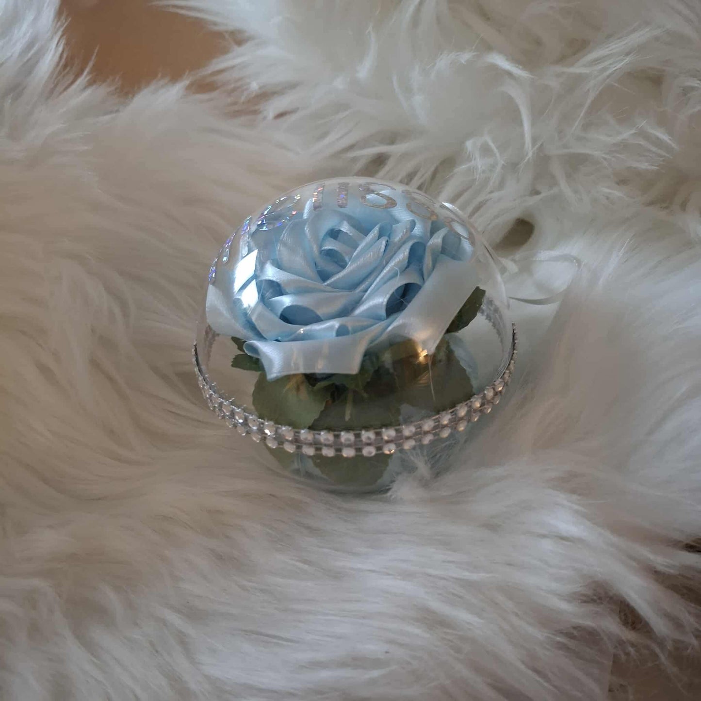 Sparkly Double Rose Bauble