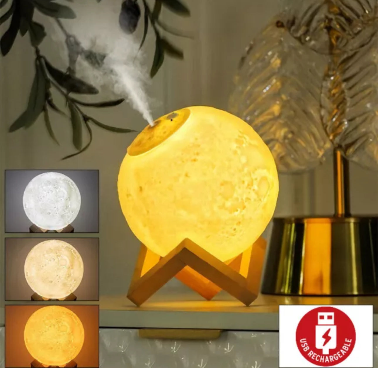 3D LED Moon Aroma Humidifier