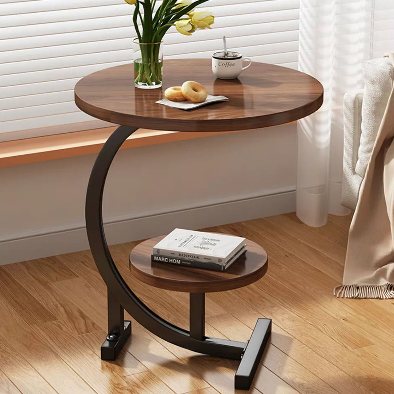 2 Tier C-Shaped Side Table