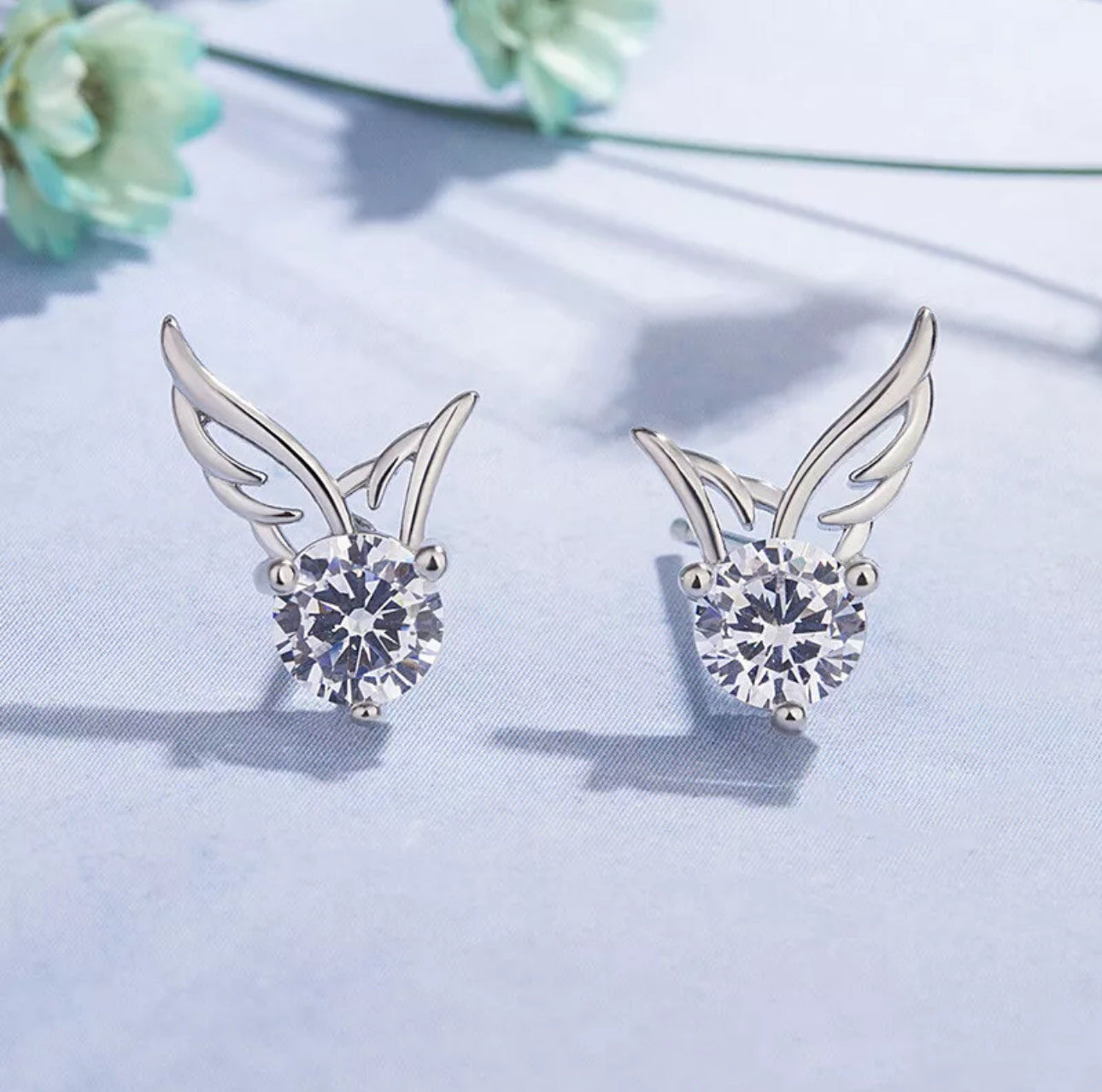 Crystal Angel Wing Earrings