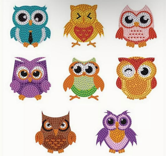 8pcs Owl Diamond Art Fridge Magnets