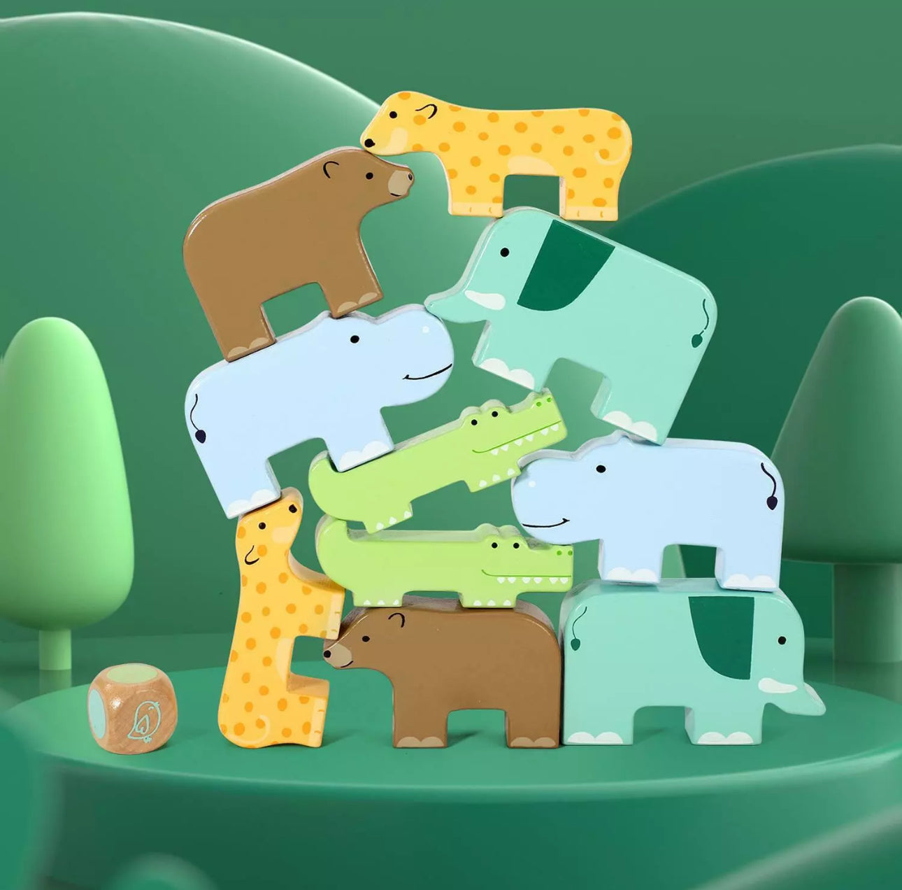 Wild Animals Wooden Stacking Toys