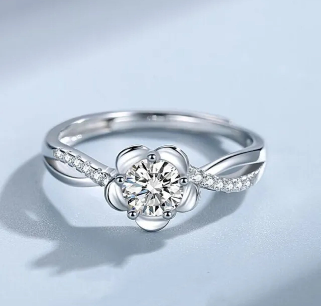 Delicate Flower Adjustable Ring