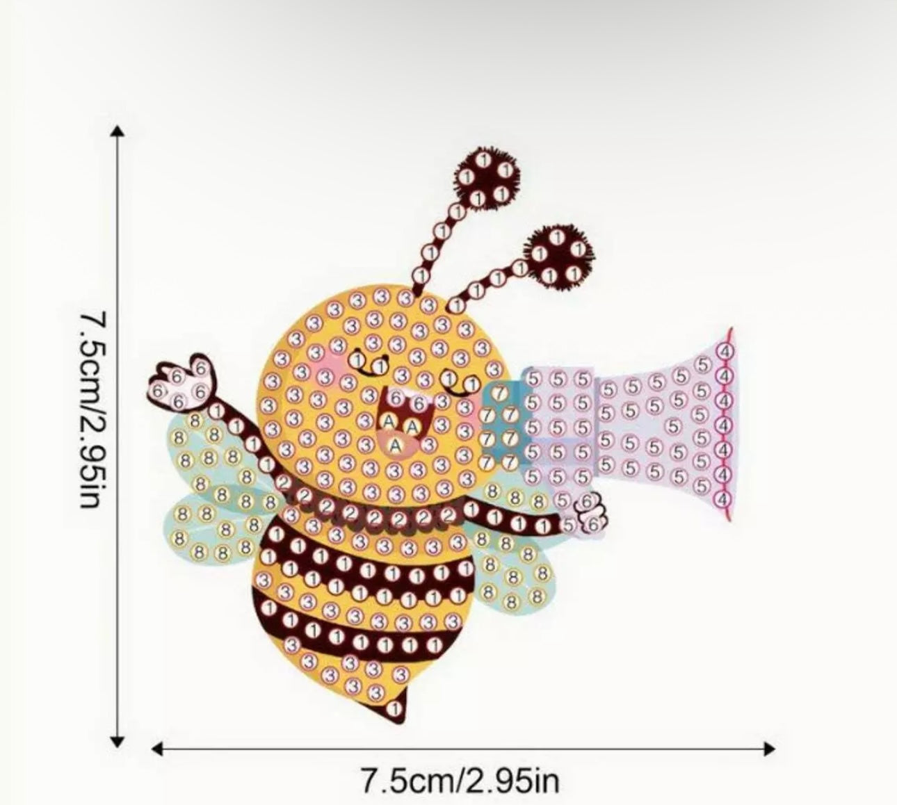 8pcs Teaching Bee Diamond Art Fridge Magnets