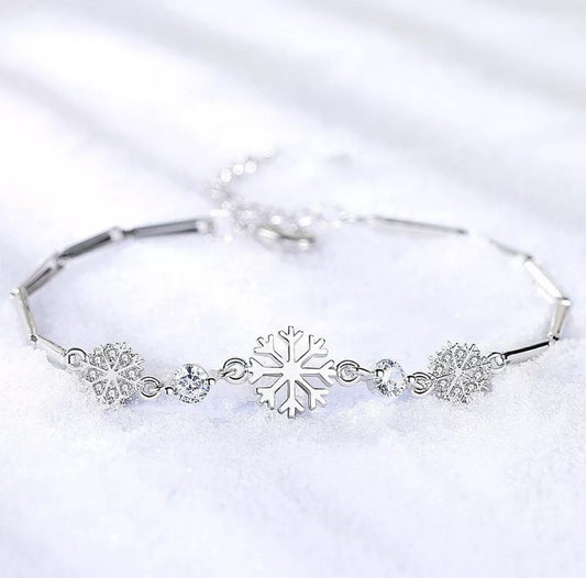 925 Sterling Silver Snowflake Bracelet