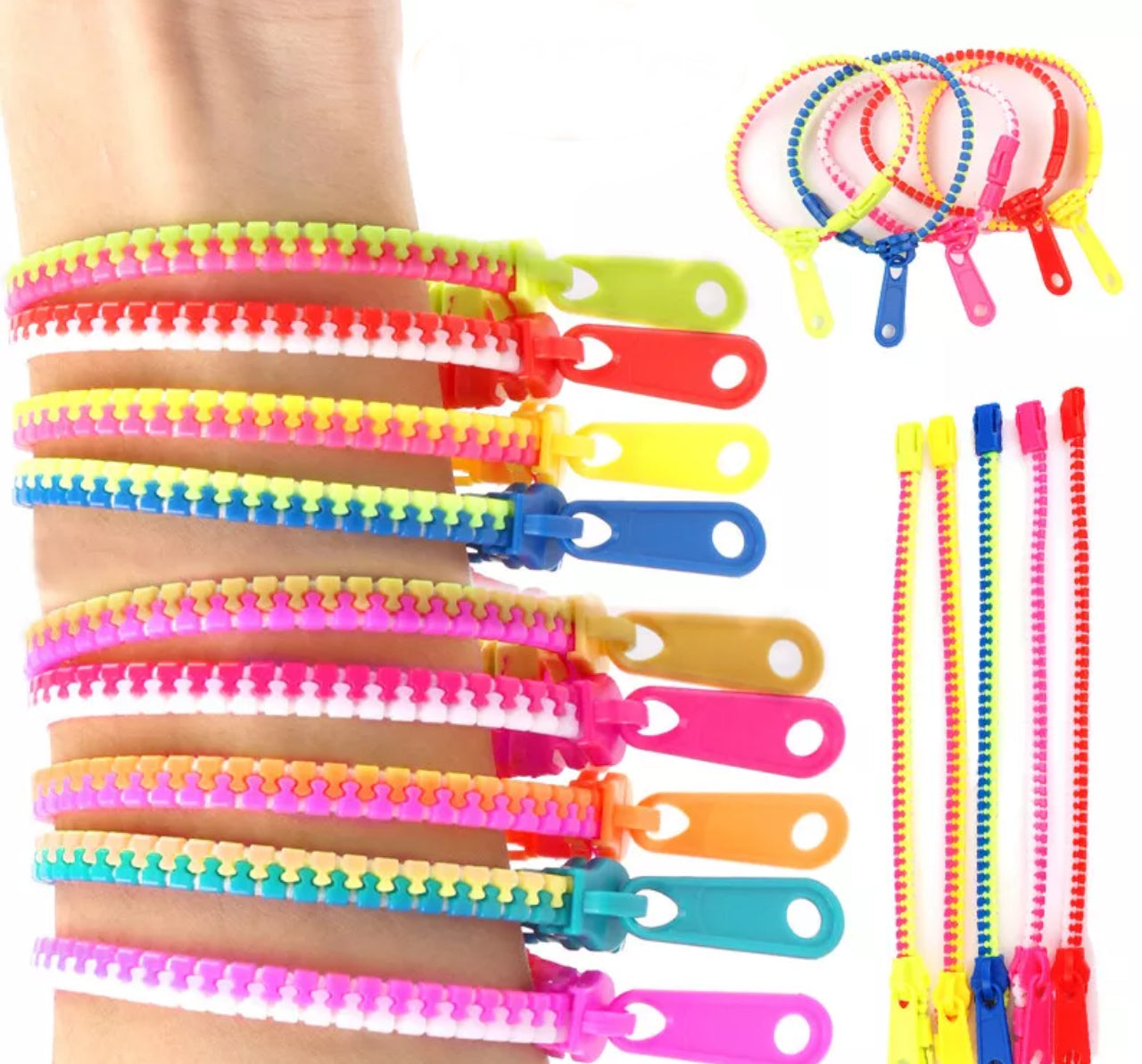10pc Sensory Zipper Bracelets