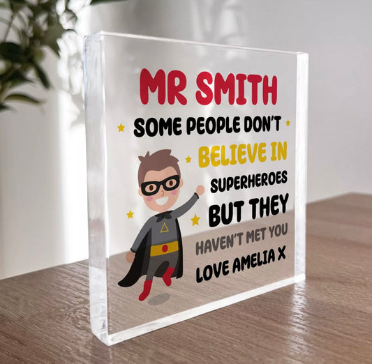 Personalised Acrylic Plaque Teacher Gift