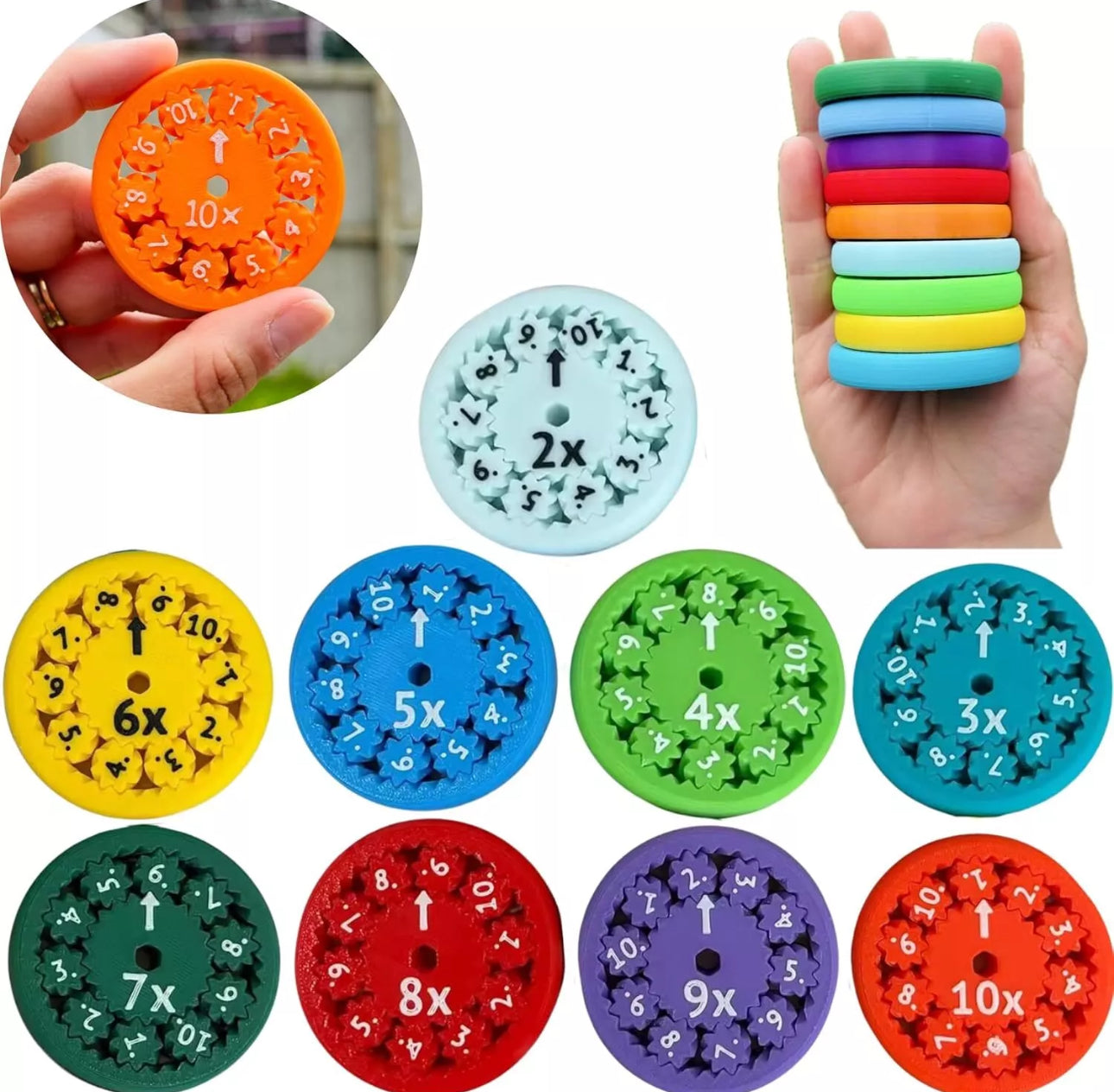 9pcs Maths Facts Fidget Toy