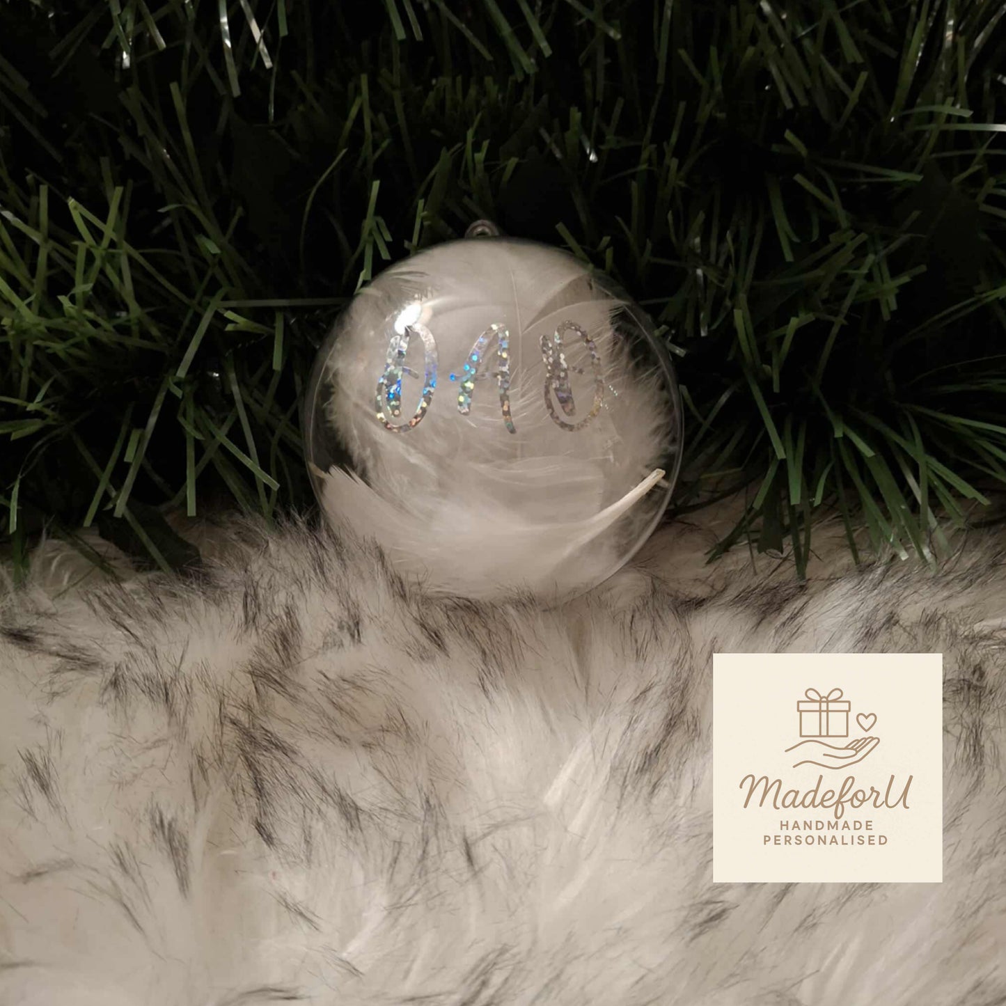 In Loving Memory Feather Baubles
