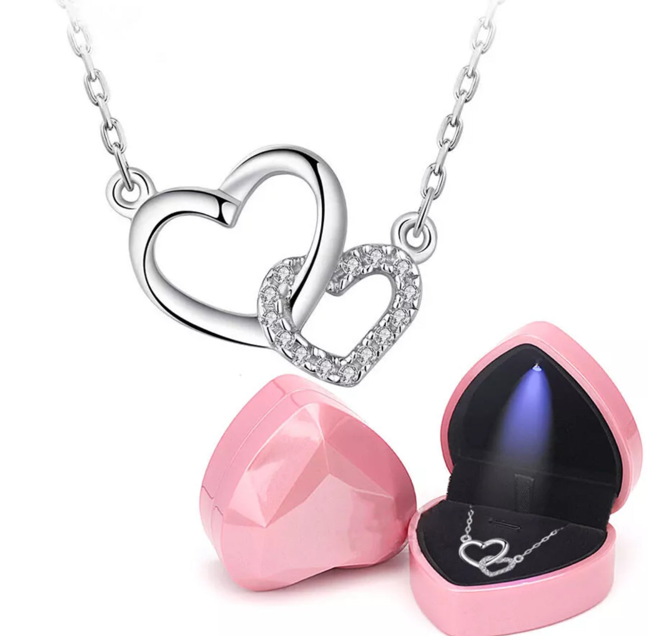 Unique Heart Link Necklace Gift Set