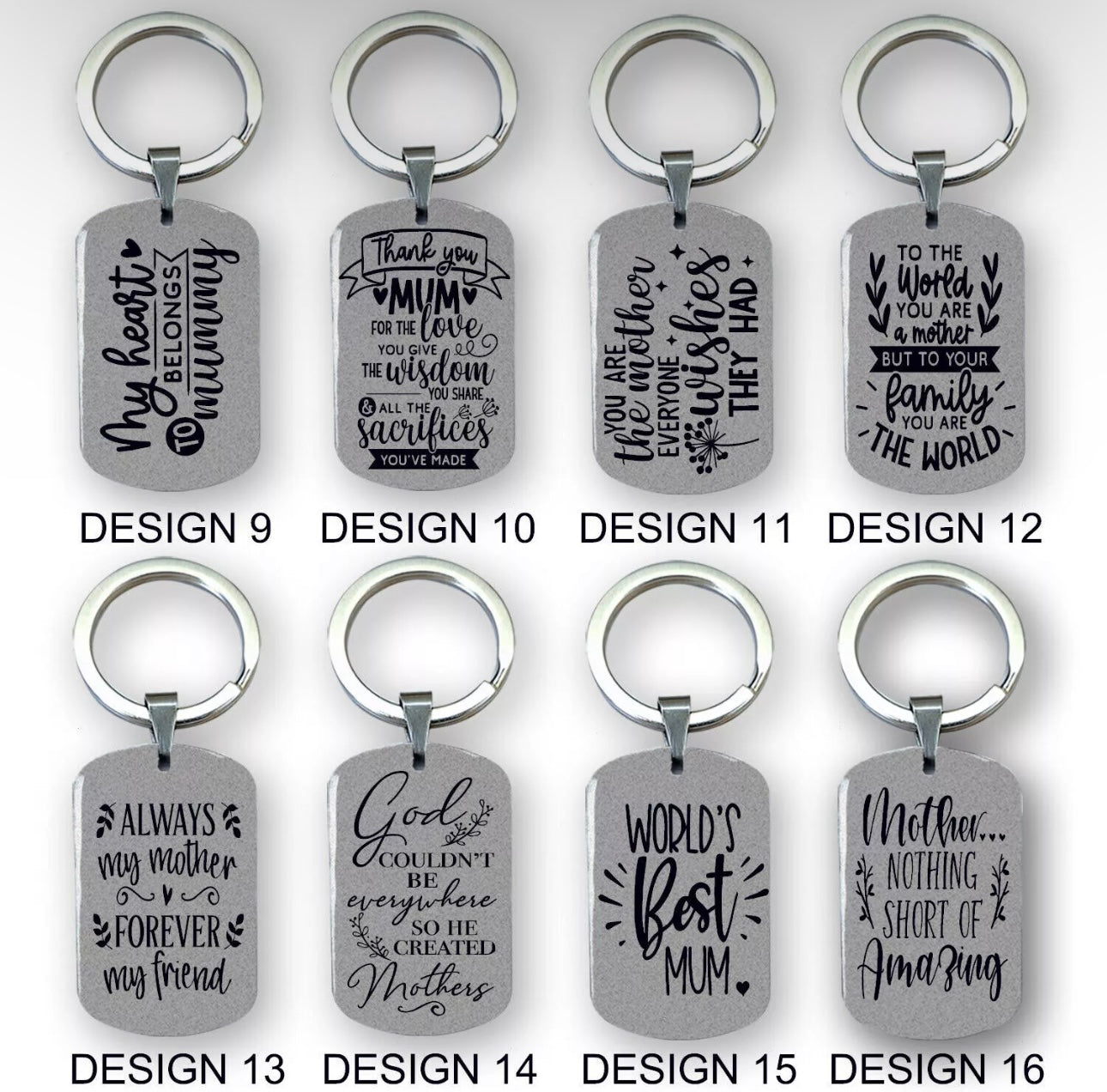 Personalised Engraved Stainless Steel Keyrings For Mother’s Day