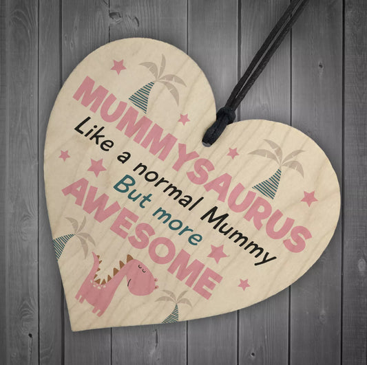 Mummysaurus Wooden Heart