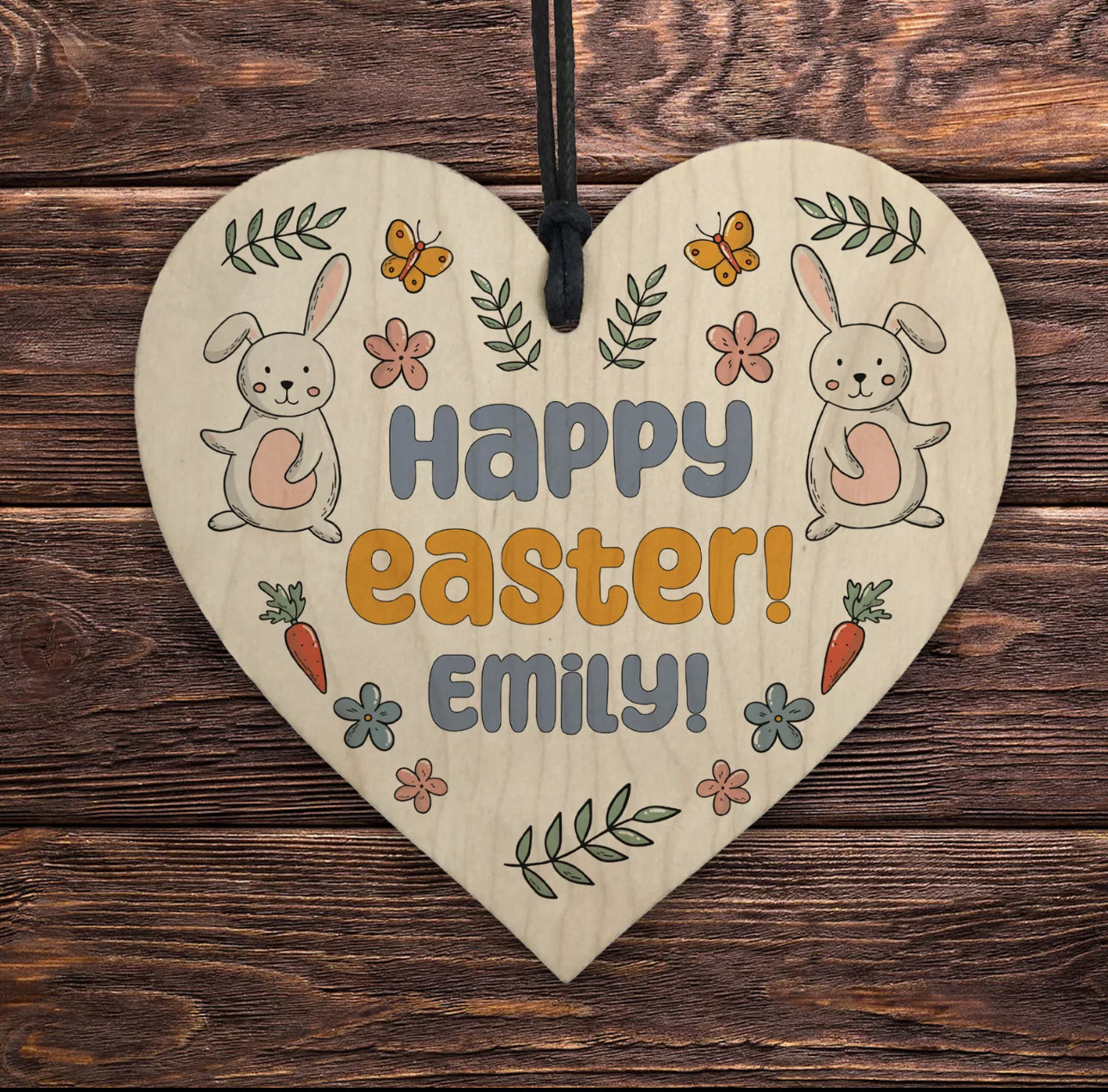 Personalised Easter Heart Plaque