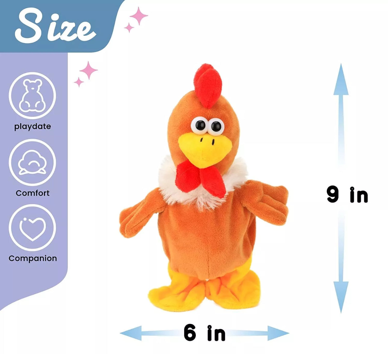 Walking, Talking Chicken Interactive Plush