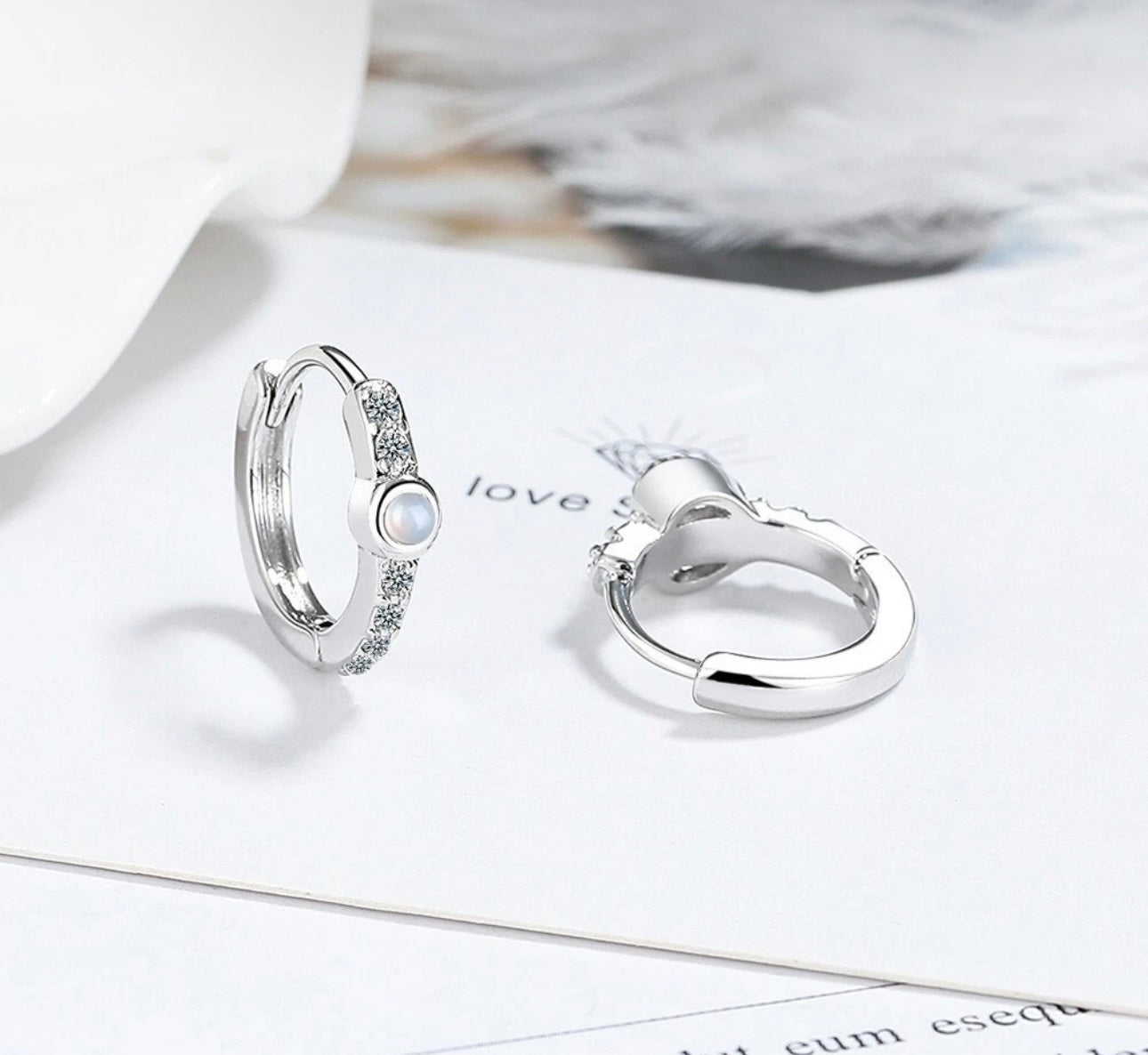 Opal Gemstone Huggie Earrings