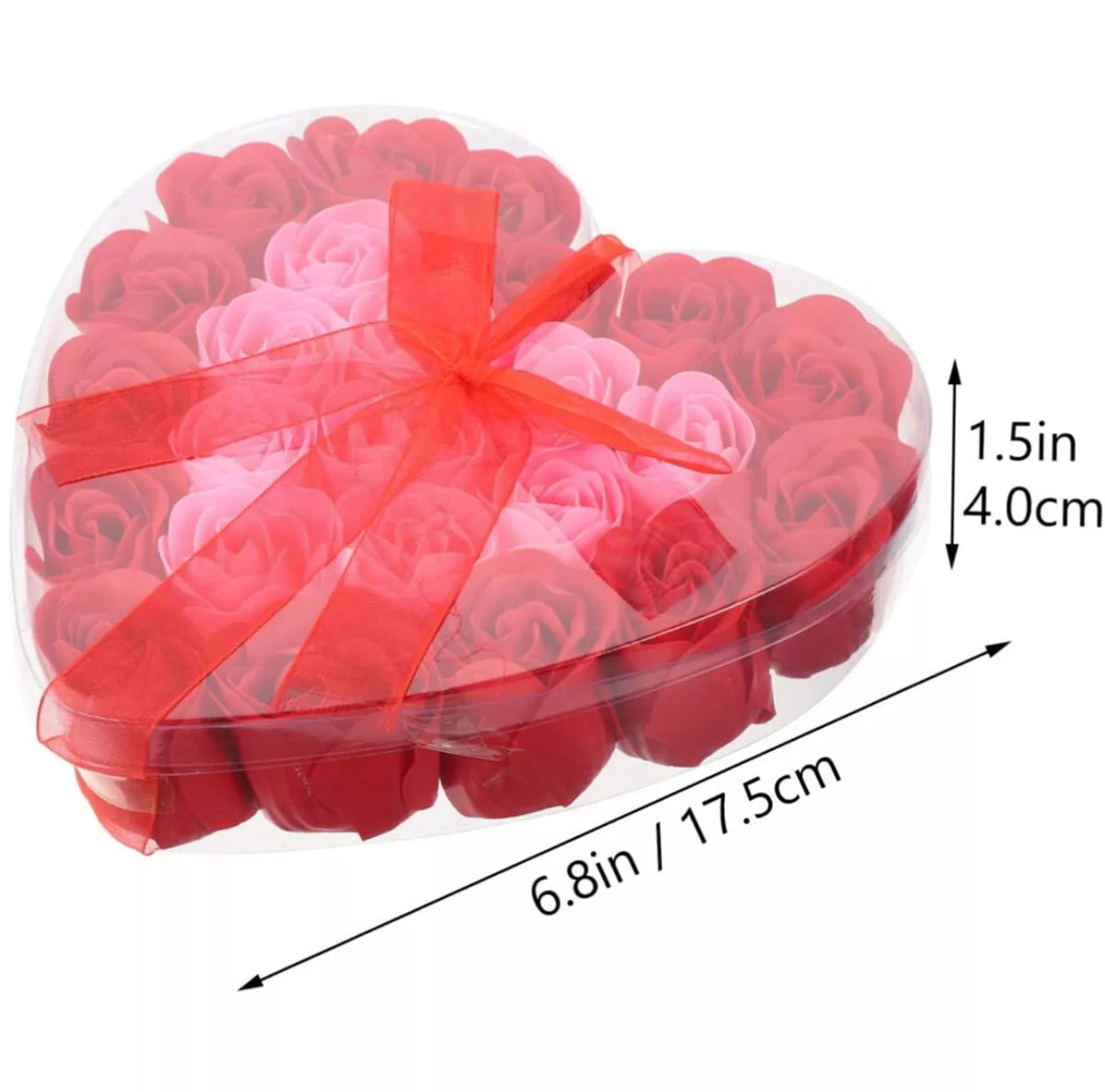 24pc Romantic Soap Flower Heart Shaped Gift Box