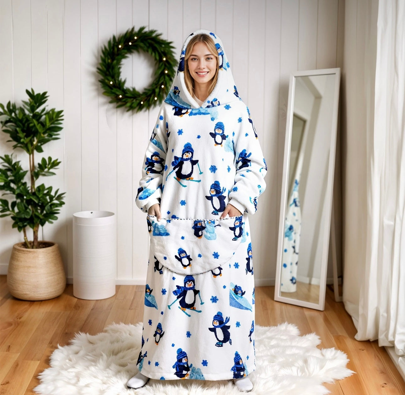 Long Length Hooded Blanket