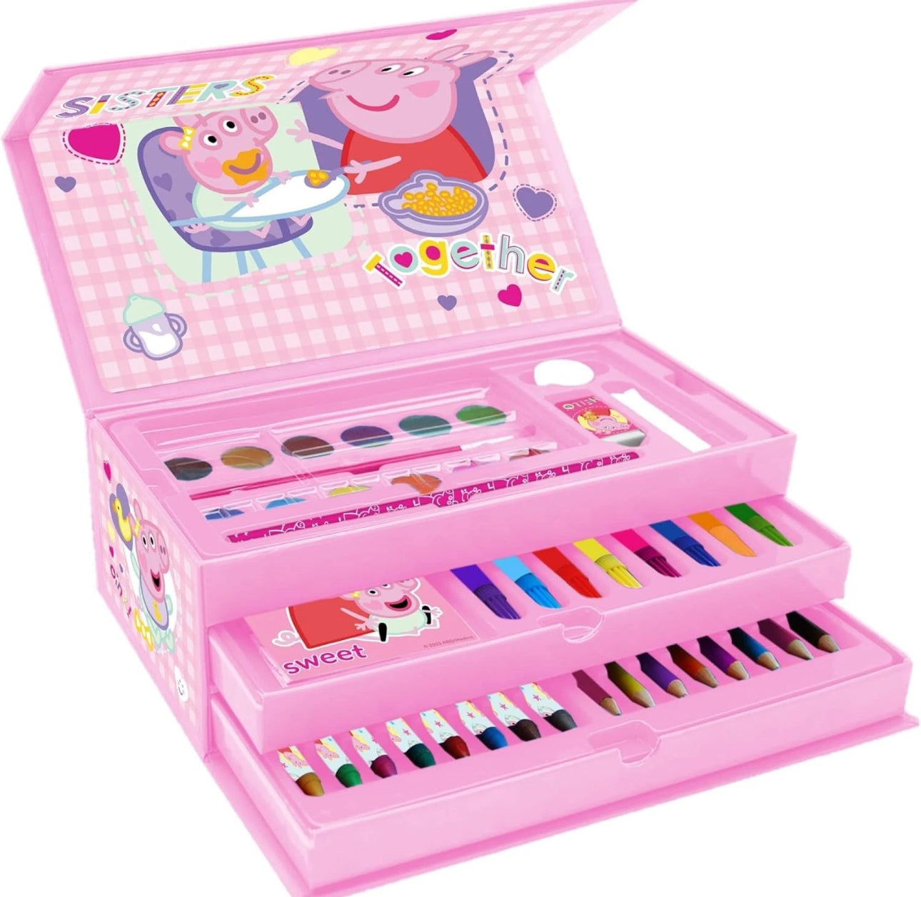 Pig Family 52pc Arts & Crafts Carry Box