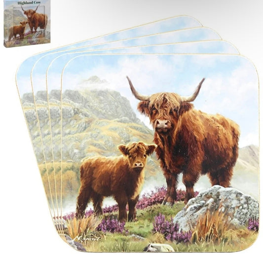 Set of 4 Highland Coo Coasters