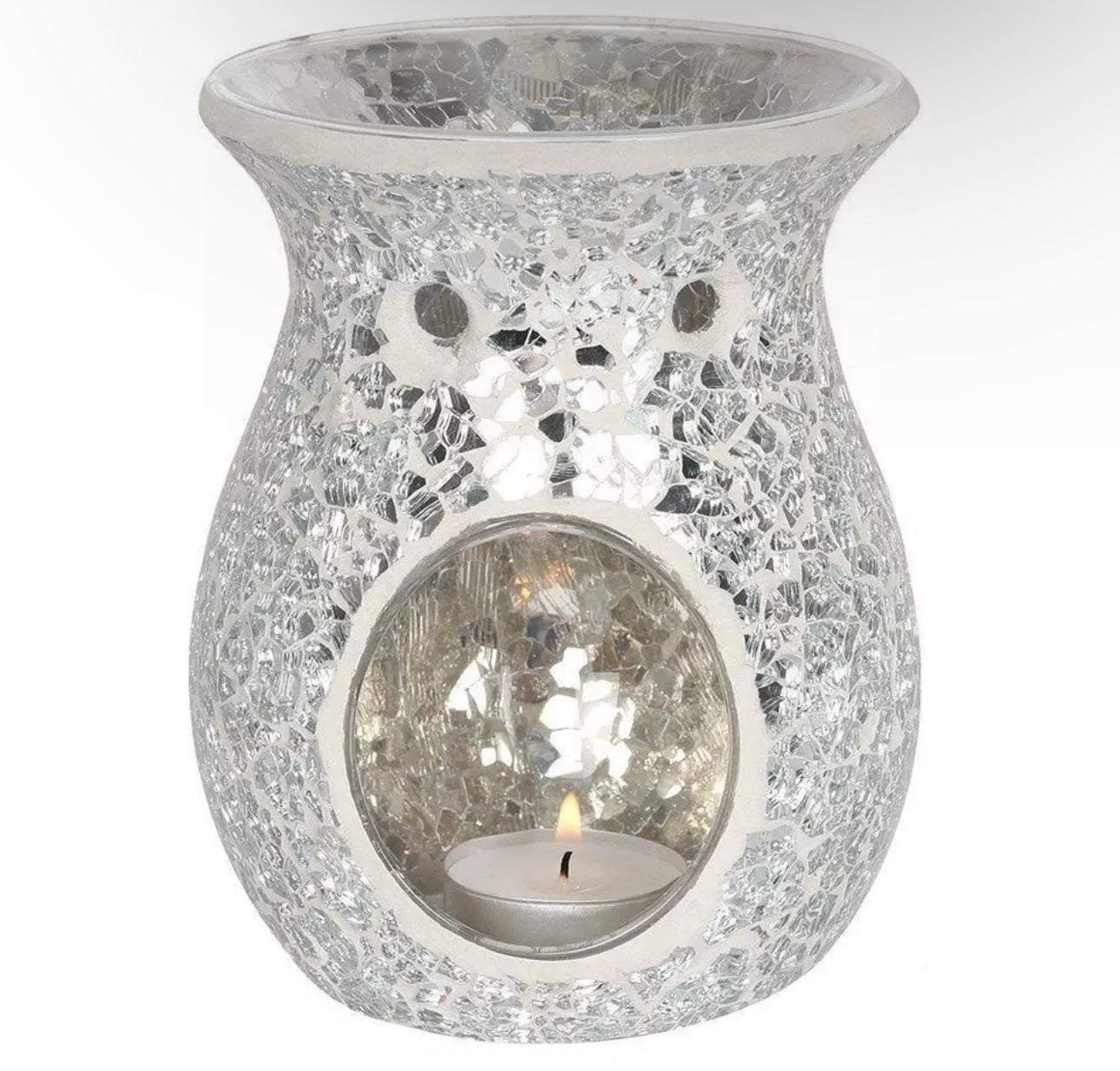 Silver Crackle Oil Burner