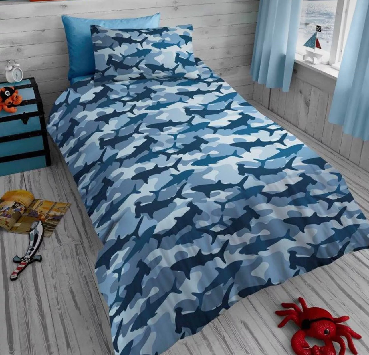 Shark Camo Single Duvet Set