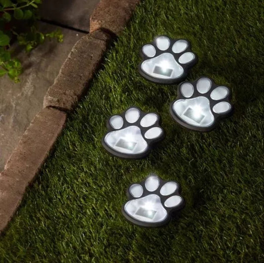 4pc LED Garden Path Light Paw Prints