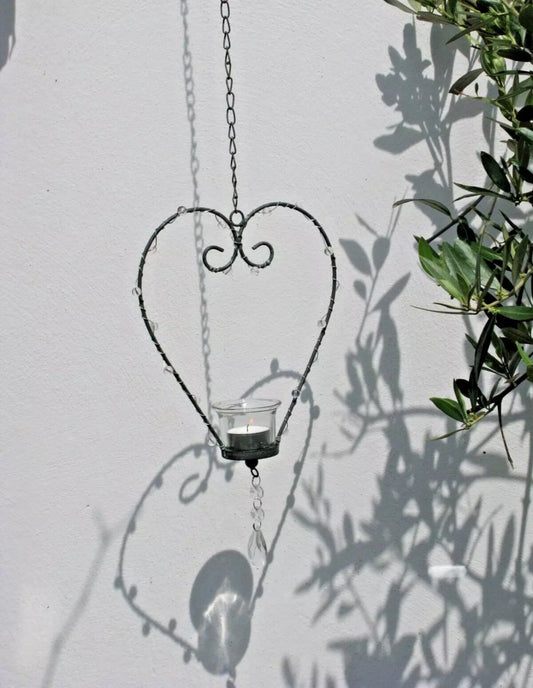 Heart Shaped Hanging Tea Light Holder