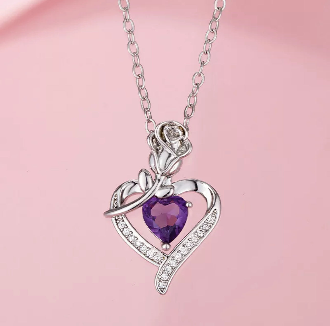 Heart & Rose Necklace