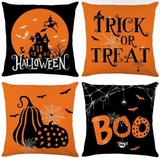 4x Halloween Cushion Covers