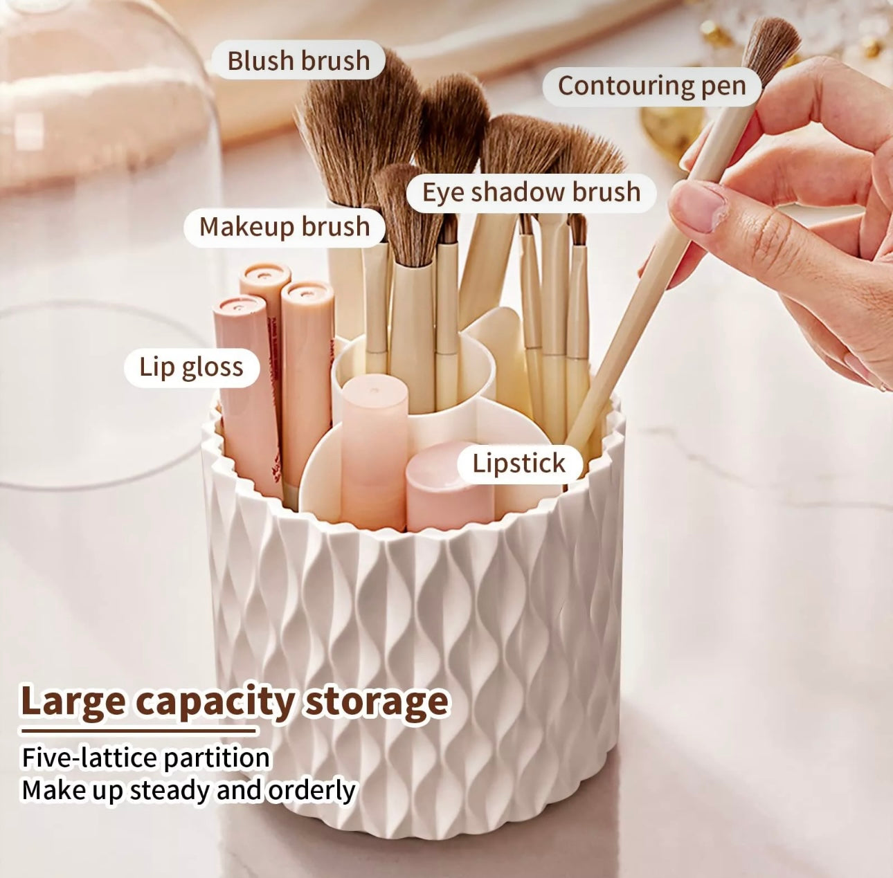 360 Rotating Makeup Brush Organiser