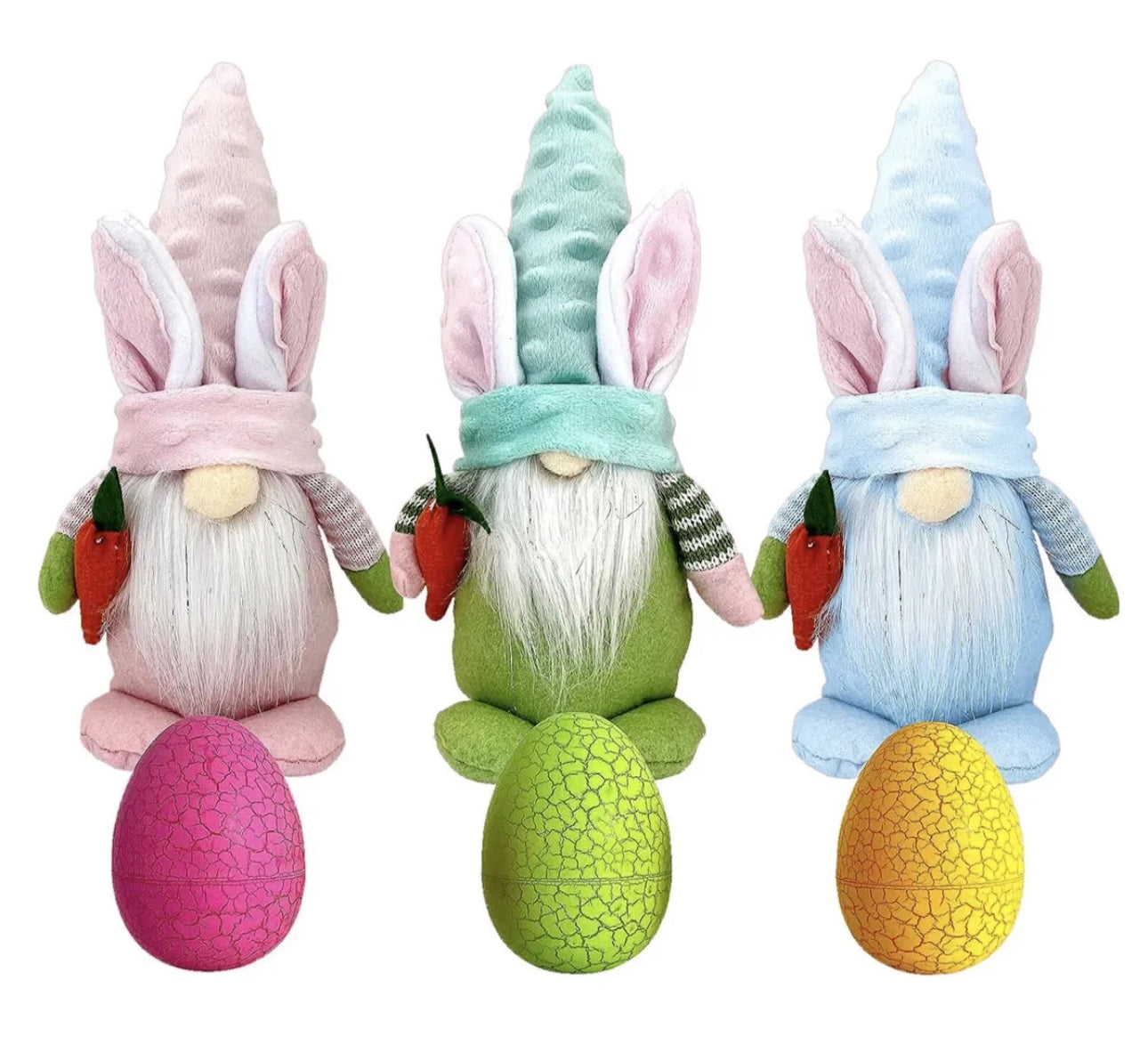 3x Easter Bunny Gonks With Surpise Eggs