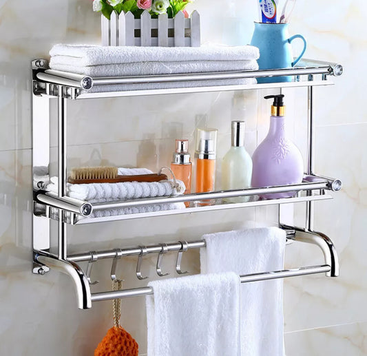 2 Tier Wall Mounted Bathroom Storage Shelving