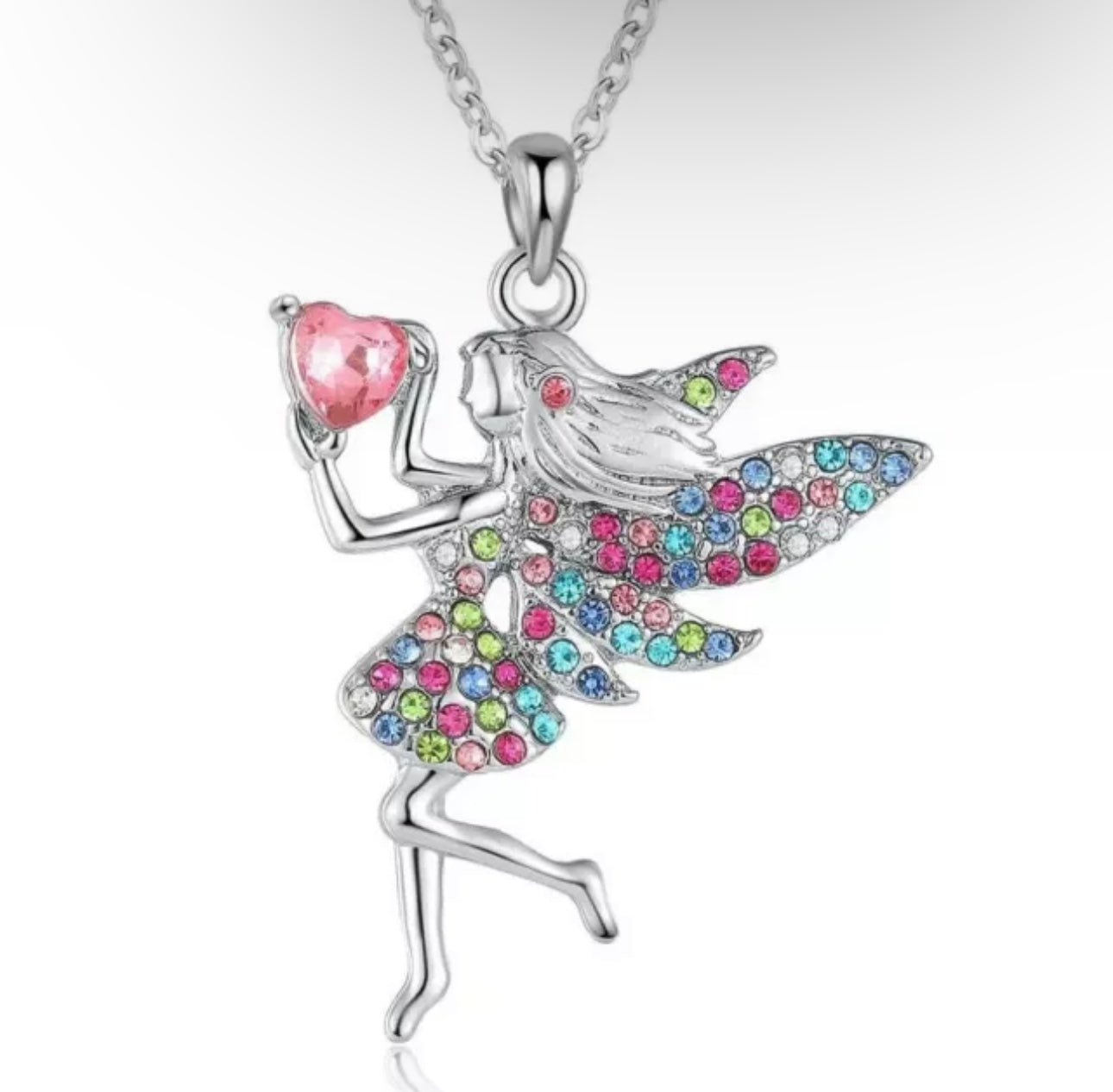 925 Silver Plated Fairy Love Necklace