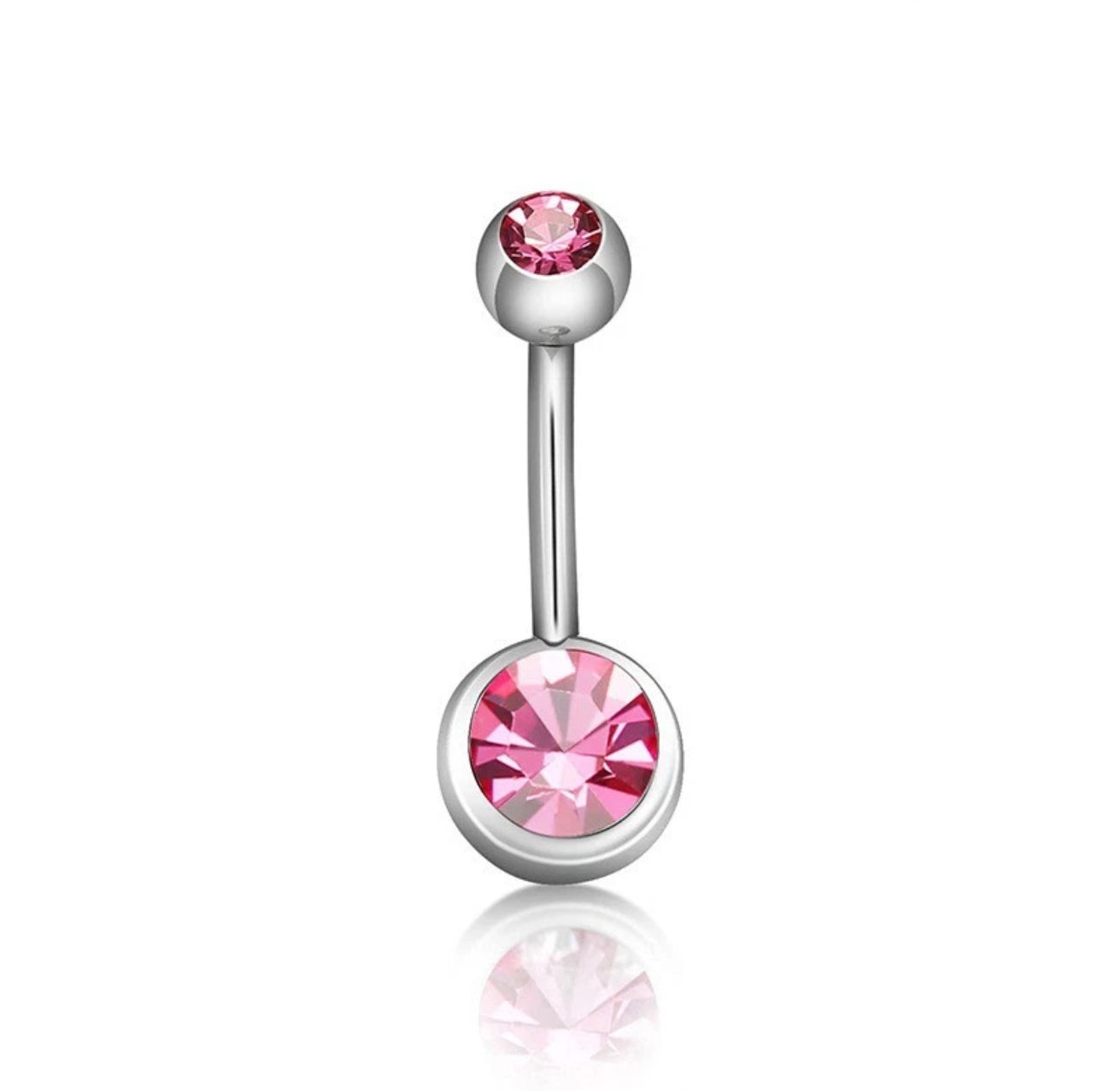 Coloured Crystal Belly Button Bar