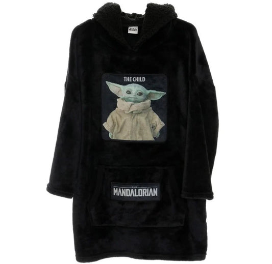 Boys Little Green Alien Hooded Blanket