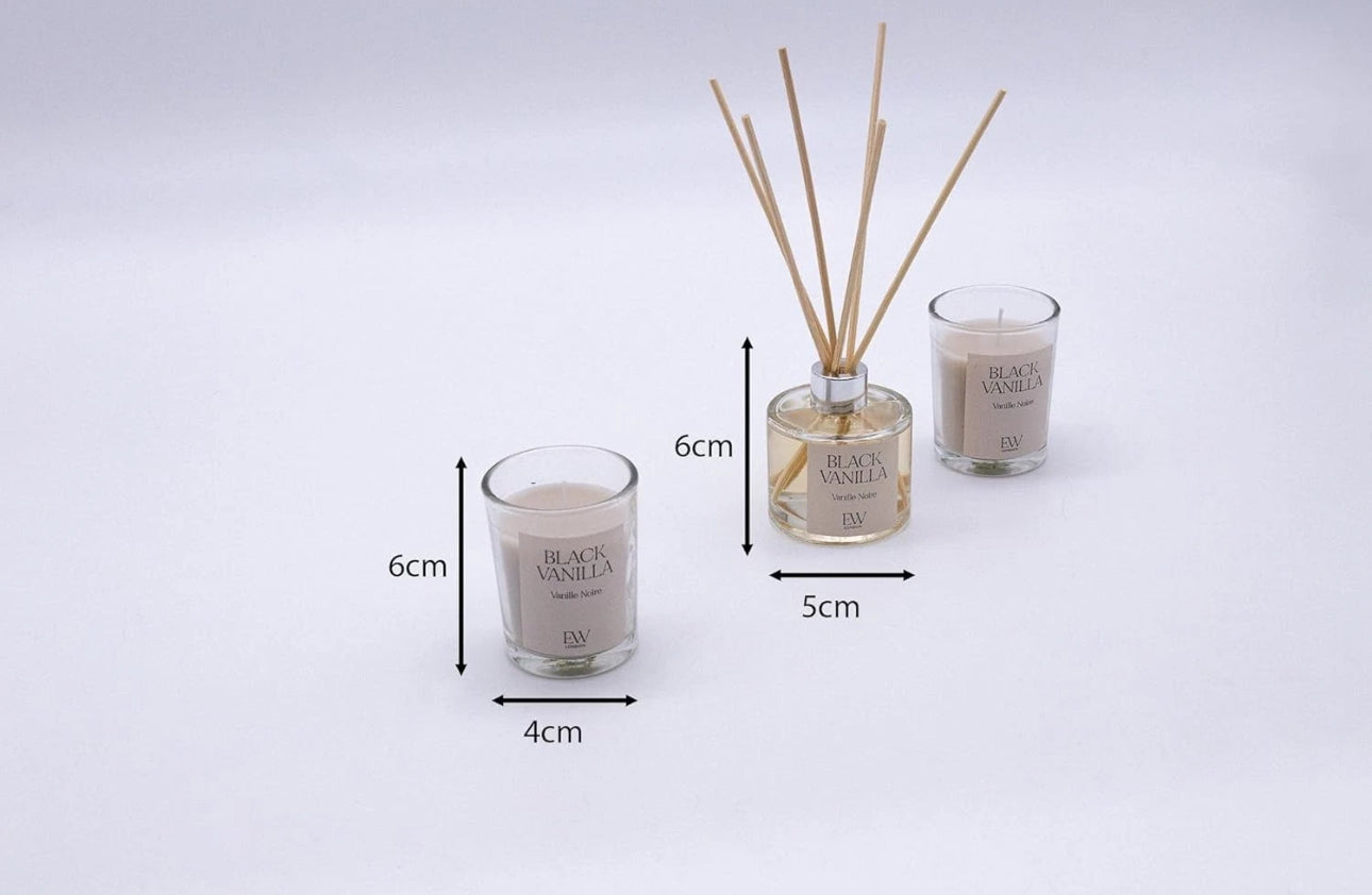 Black Vanilla Candle & Reed Diffuser Set