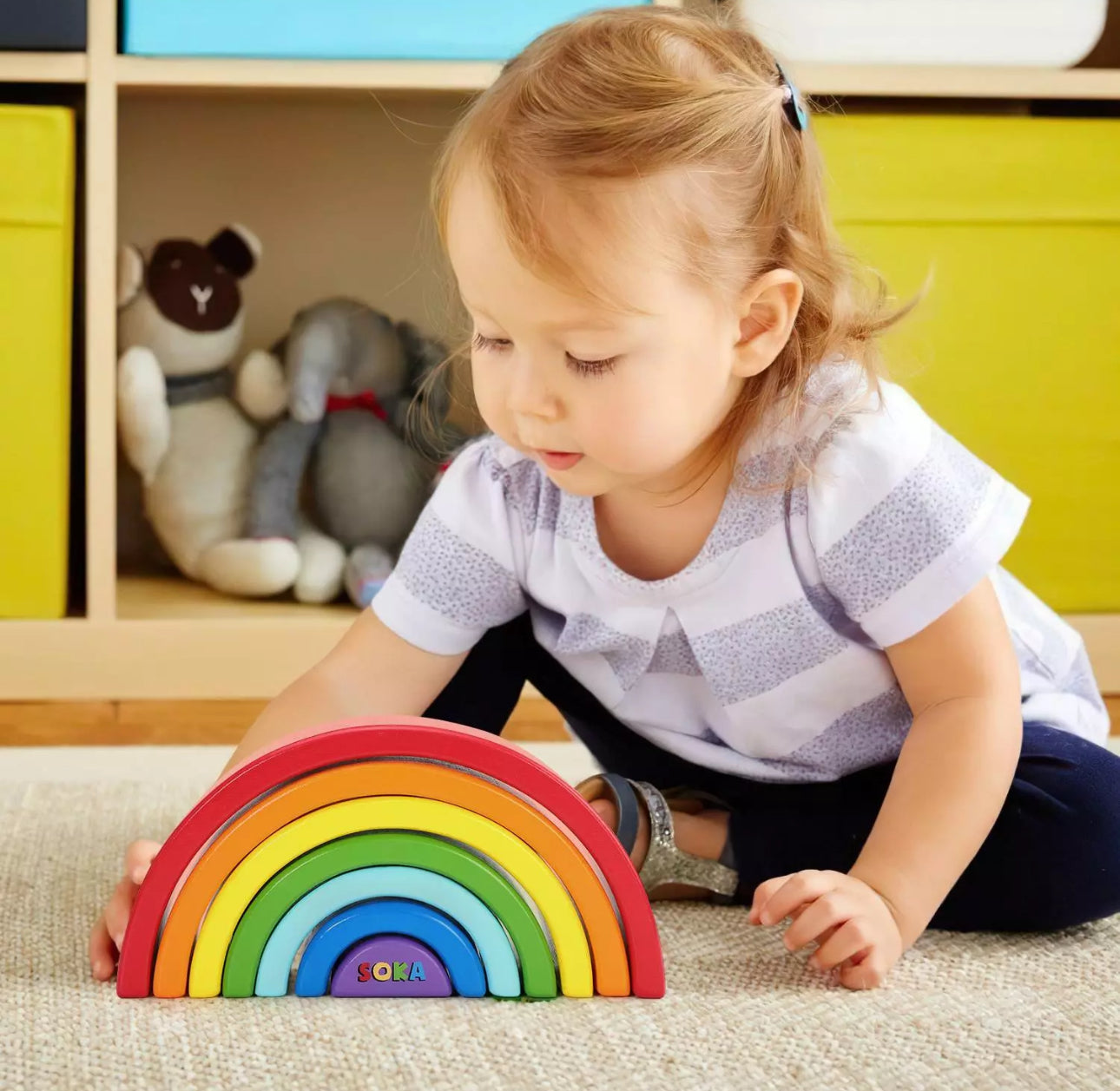 Wooden Rainbow Stacking Puzzle