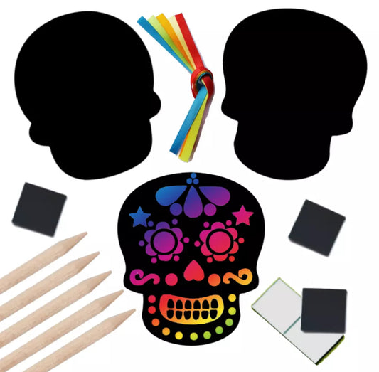 4 Pack Day Of The Dead Scratch Art Magnets