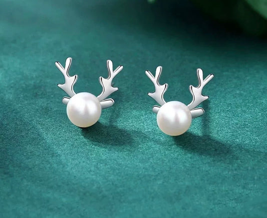 Pearl Reindeer Earrings