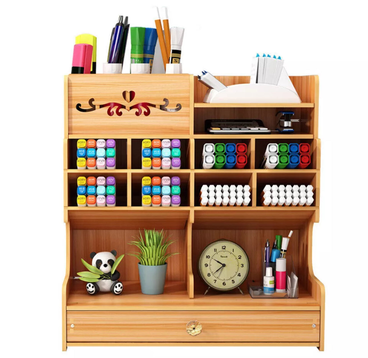 Large Wooden Desktop Organiser