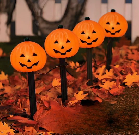 4pc Halloween Pumpkin Stake Lights