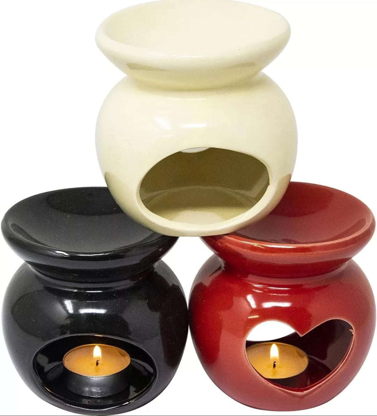 Set of 4 Heart Cut out Wax / Oil Warmers