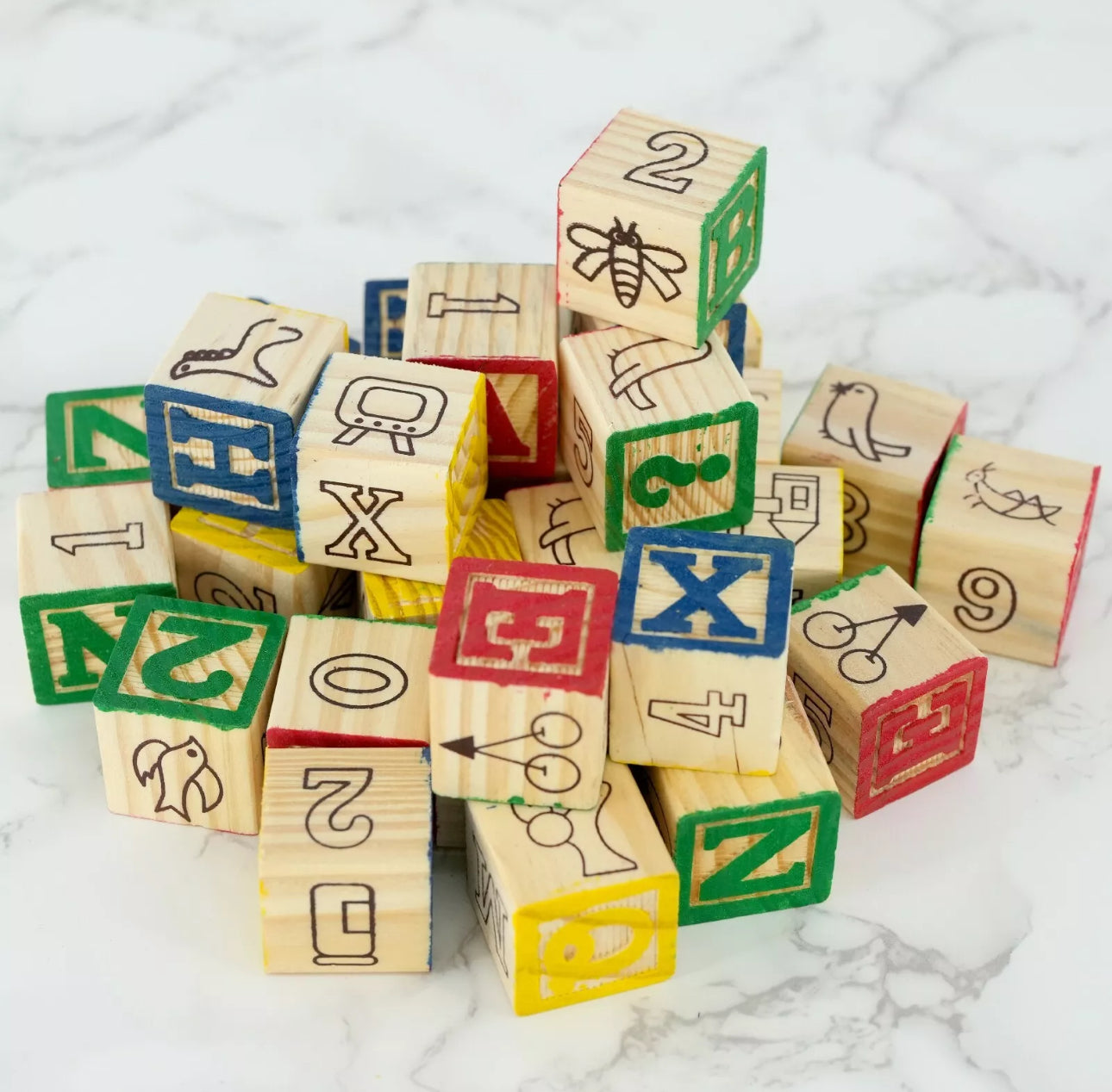 Wooden Alphabet/Numbers Building Blocks