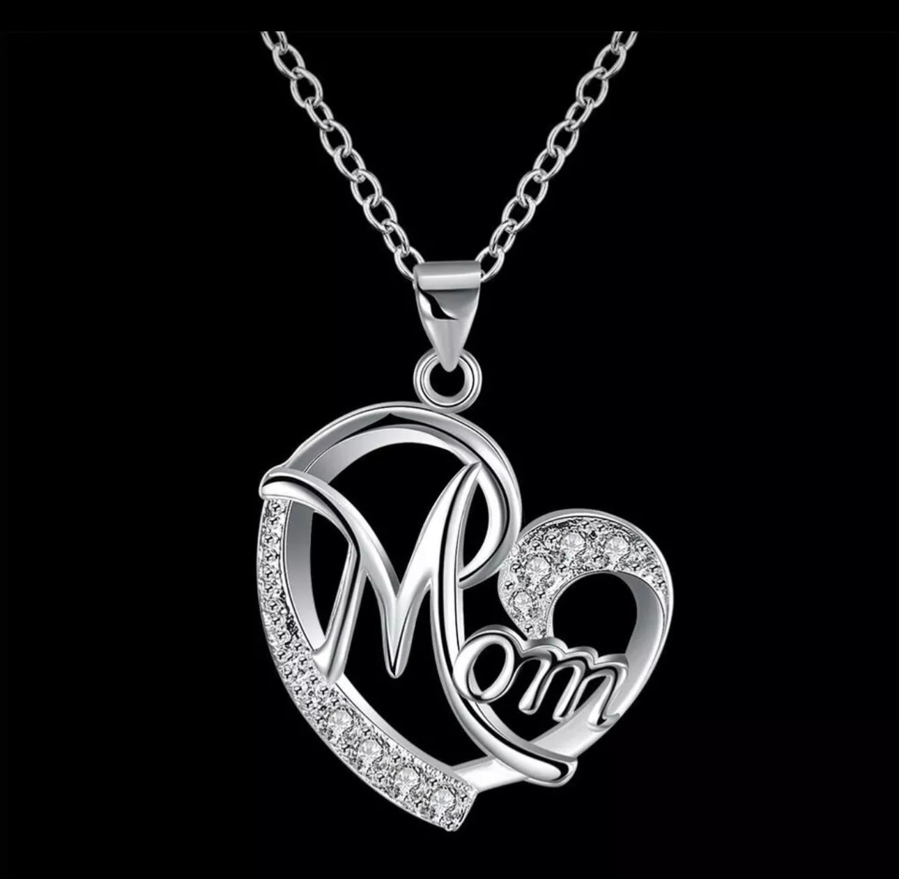 925 Sterling Silver Mum Heart Necklace