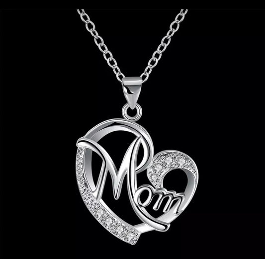 925 Sterling Silver Mum Heart Necklace