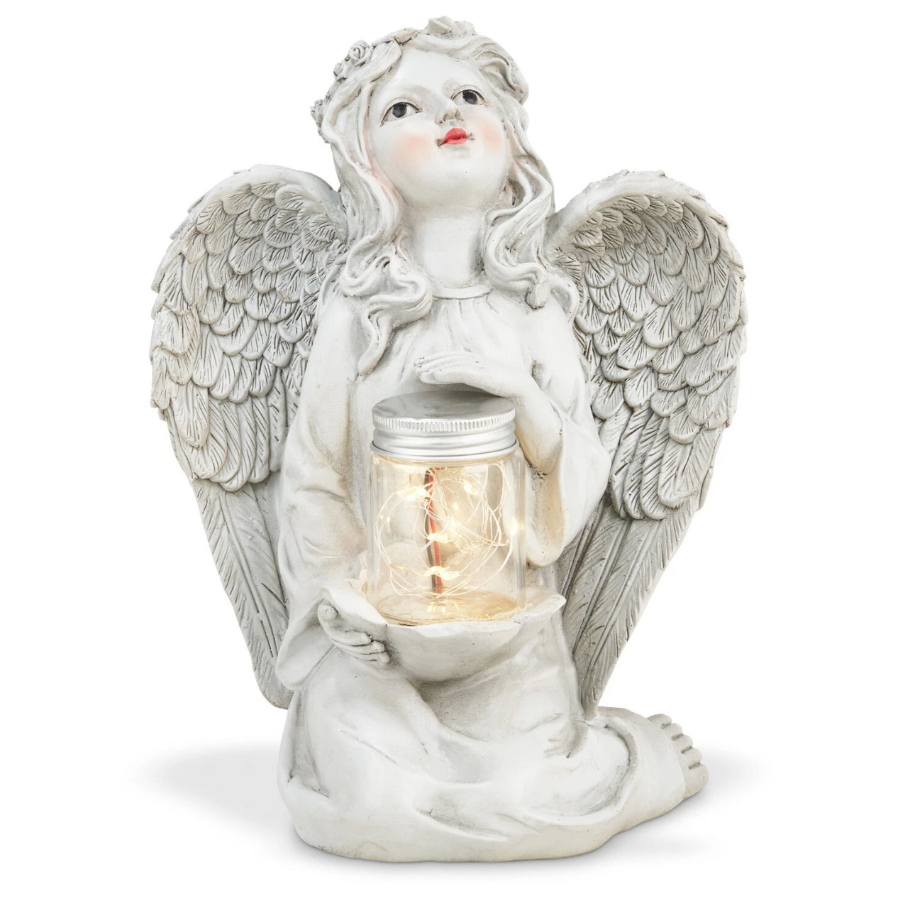 Solar Cherub Lantern Statue
