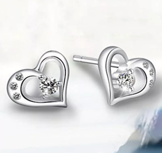 Silver Open Heart Earrings