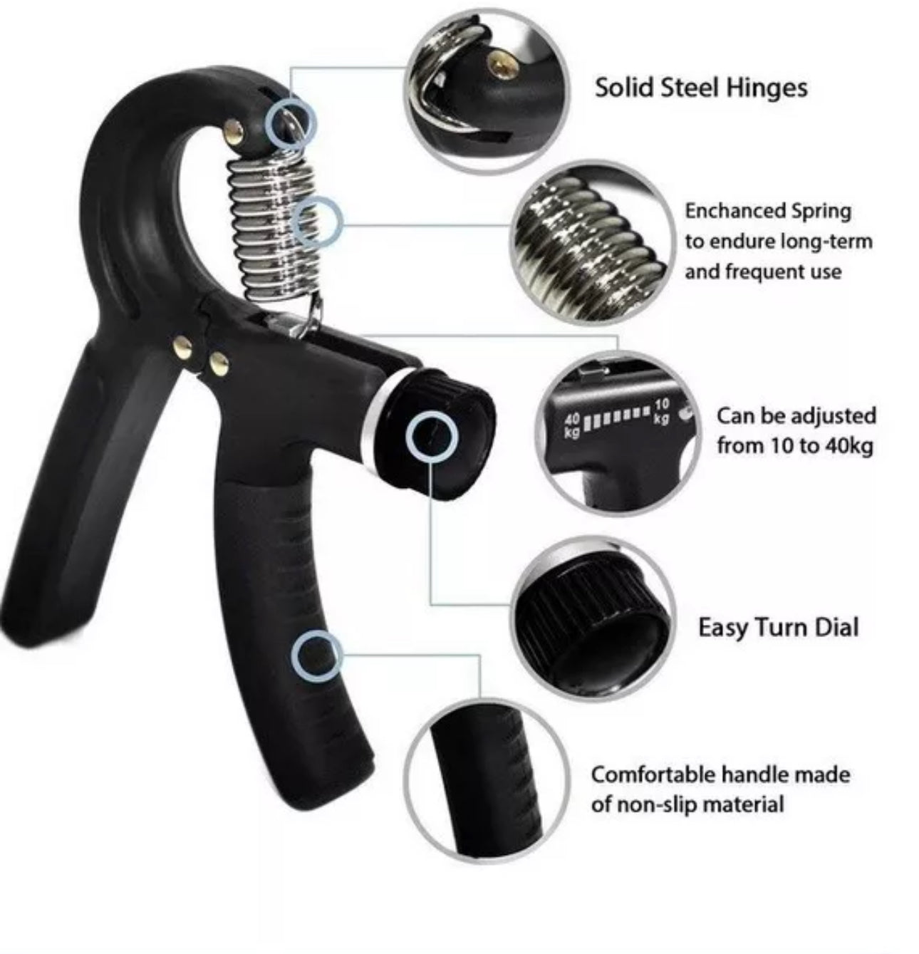 5pc Hand Grip Strengthener Resistance Kit